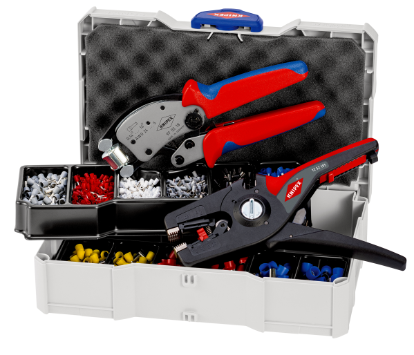 KNIPEX 97 90 14 Crimp-Sortiment für Aderendhülsen 1 x 97 53 18, 1 x 12 52 195, 9 x Aderendhülsen Sets 265 mm 0 SB-Karte/Blister Produktbild img1 L