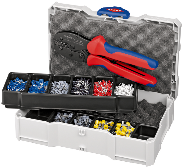 KNIPEX 97 90 23 Crimp-Sortiment für Aderendhülsen 1 x 97 52 38, 7 x Aderendhülsen Sets 265 mm SB-Karte/Blister Produktbild img1 L