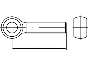 DIN 444 4.6 Form LB galvanisch verzinkt Augenschrauben, L = langes Gewinde, Prod Produktbild img1 L