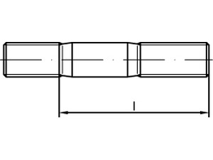 DIN 835 A 4 Stiftschrauben, Einschraubende = 2 d  Produktbild img1 L