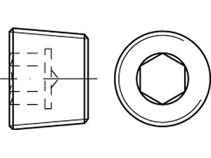 DIN 906 Stahl keg.-Fein Verschlussschrauben mit Innensechskant, mit kegeligem Fe Produktbild img1 L