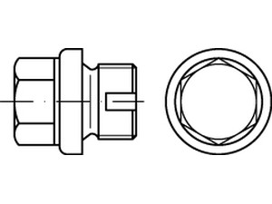 ~DIN 910 1.4571 zyl.-Rohr EG (A 5) Verschlussschrauben mit Bund, Außen-6kt. schw Produktbild img1 L