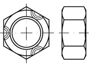 ~DIN 980 A 4 Form V Sechskantmuttern mit Klemmteil, Ganzmetallmuttern, einteilig Produktbild img1 L