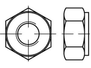 DIN 2510 1.7218 Form NF AD W7 Sechskantmuttern für Schraubenbolzen, Regelform Produktbild img1 L
