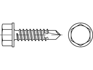 DIN 7504 Stahl Form K galvanisch verzinkt Bohrschrauben, mit Blechschrauben-Gew. Produktbild img1 L