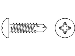 DIN 7504 Stahl Form N-H galvanisch verzinkt Bohrschrauben, mit Blechschrauben-Ge Produktbild img1 L