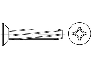 DIN 7516 Stahl Form D-H galvanisch verzinkt Senk-Schneidschrauben mit Kopf  Produktbild img1 L