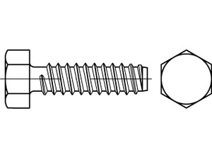 DIN 7976 Stahl, geh. Form F galvanisch verzinkt Sechskant-Blechschrauben, mit Za Produktbild img1 L