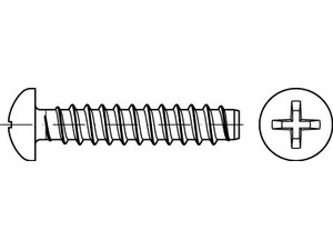 DIN 7981 A 2 Form F-H Linsen-Blechschrauben mit Zapfen, mit Phillips-Kreuzschlit Produktbild img1 L