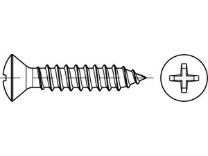 DIN 7983 A 2 Form C-H Linsensenk-Blechschrauben mit Spitze, mit Phillips-Kreuzsc Produktbild img1 L