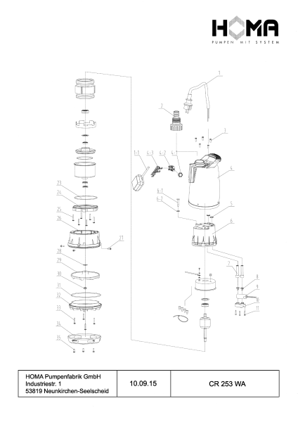 Motorumflutete Pumpe mit Schwimmer CR253 WA Produktbild img2 L