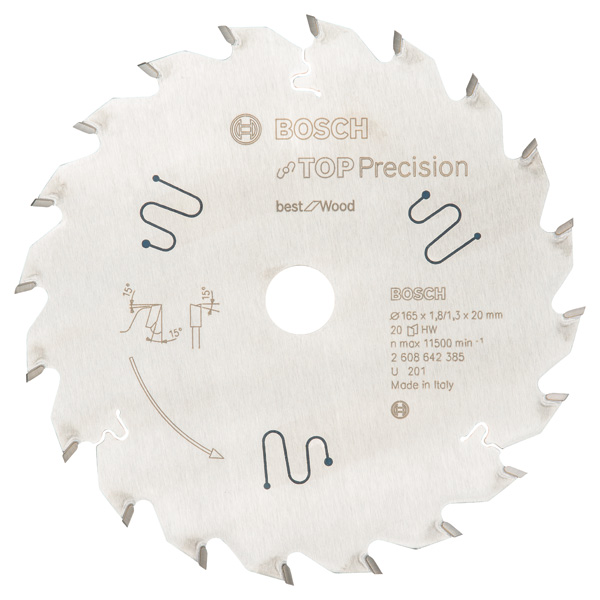 Bosch Kreissägeblatt Top Precision Best for Wood. Für Handkreissägen Produktbild img1 L