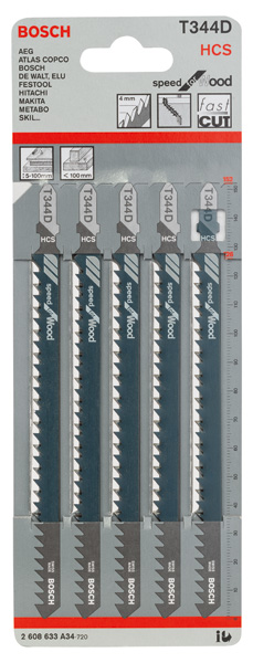 Stichsägeblatt T 344 D Bosch VE à 5 Stück Speed for Wood Produktbild img7 L