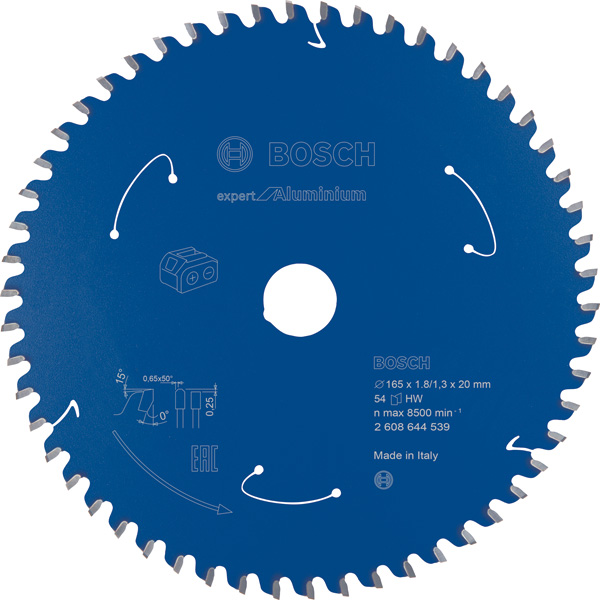 HM-Kreissägeblatt 165x1,8/1,3x20 54Z Bosch VE à 1 Stück Expert for Aluminium Produktbild img1 L