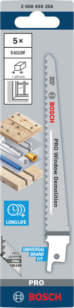 Säbelsägeblatt S 611 DF Bosch VE à 5 Stück Heavy for Wood and Metal Produktbild img7 L