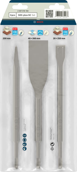 Meißel-Set SDS-plus 250 mm Bosch 3-teilig Produktbild img6 L