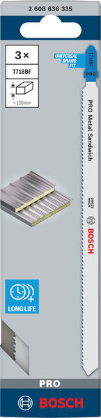 Stichsägeblatt T 718 BF Bosch VE à 3 Stück Flexible f Metal-Sandwich Produktbild img8 L