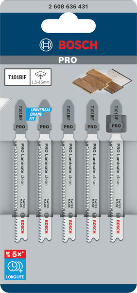 Stichsägeblatt T 101 BIF Bosch VE à 5 Stück Special for Laminate Produktbild img8 L