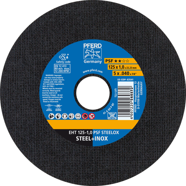 Pferd Trennscheibe EHT 125 x 1,0 PSF STEELOX Produktbild img1 L