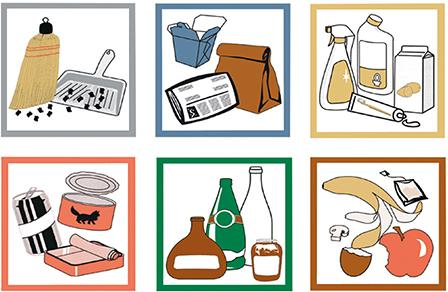 Piktogramm-Aufkleber-Set 6-tlg farbig stumpf Produktbild img1 L