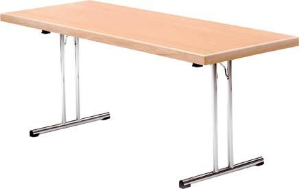 Klapptisch 1400 x 700 mm Buchedekor, gerade Kufen Produktbild img1 L