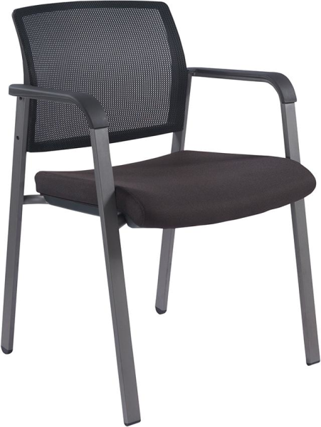 Bürodrehstuhl NET Bezug schwarz, NetzrückenMeetingstuhl teilmontiert Produktbild img2 L