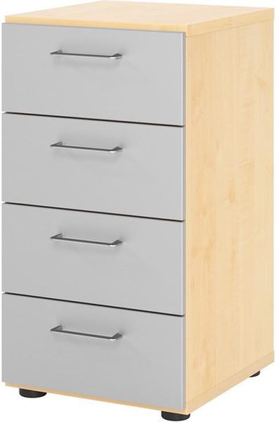 Schrank mit Schubladen 2 Ordnerhöhen 400x420x748 mm Ahorn/Silber Produktbild img1 L