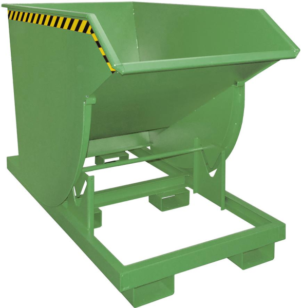 Kippbehälter BKM 1000 l B1060xT1760xH1270 mm RAL6011 Tragkraft 3000kg mit Abrollsystem Produktbild img1 L