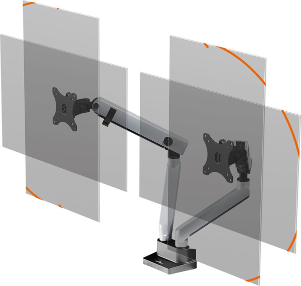 Monitor Halterung SELECT PLUS 2 Monitore bis 32" je 8kgTischklemme Produktbild img4 L