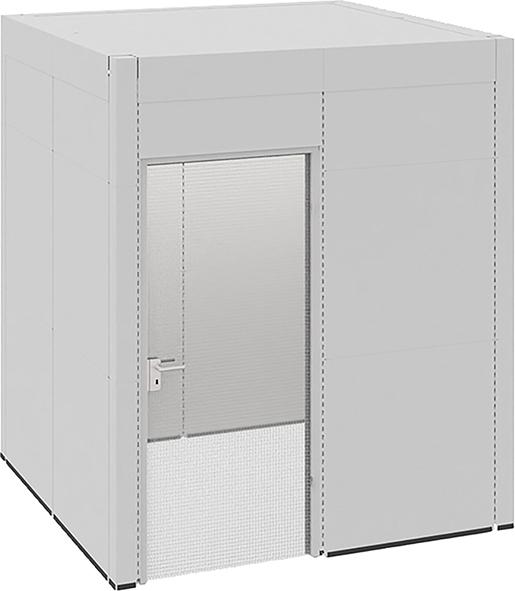 Raumkabine mit wacoTür RAL 7035/9010 B2230xT2230xH2610mm LED Deckenelemente Produktbild img1 L