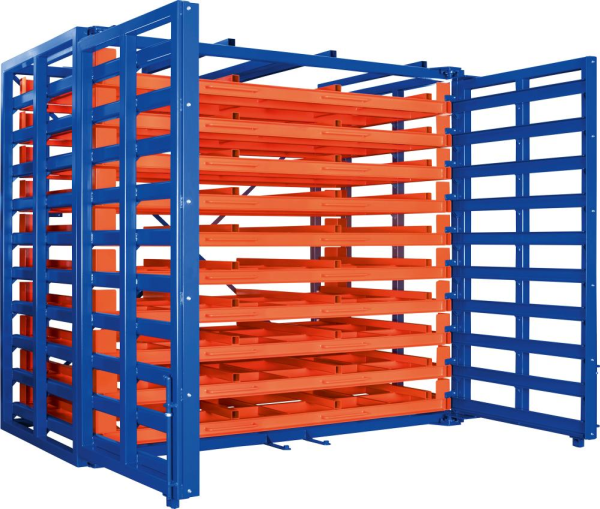 Schubfachregal f Bleche Vorbau klappbar Fachlast 2000kg,Boden ti B3370xT1650xH2310mm Produktbild img6 L