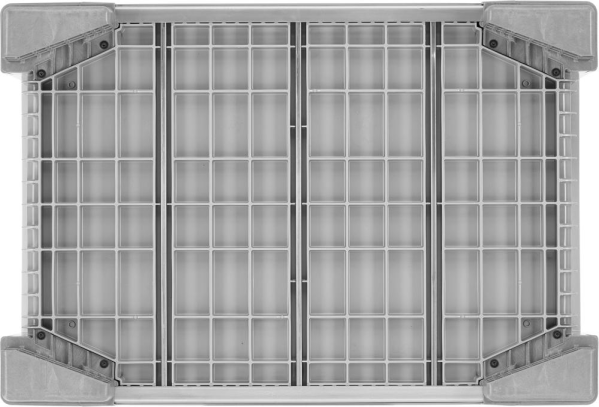 Palettenbox KUBO B1200 x T1000 x H790 mm 4 Füße mit Entnahmeklappehellgrau Produktbild img3 L