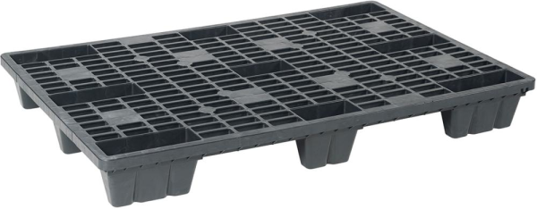 Leichtpalette, grau B800xT1200xH145 mm mit 9 Füßen, nestbar ohne Rand Produktbild img1 L