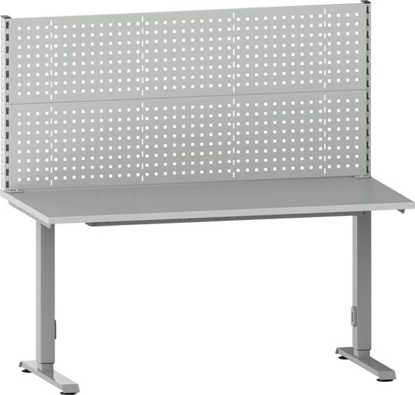 Arbeitstisch Solo Works. inkl. Aufbauten H700mm Melamin, RAL 7035 B Produktbild img1 L
