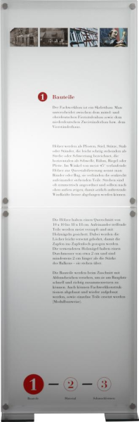 Innenaufsteller Galerie mit umlaufenden Rahmen B500xT45X1510mm aluminium silber eloxiert Produktbild img1 L