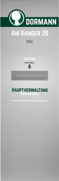 Briefkastenstele Madrid integrieter Briefkasten B730xT167XH2000 mm Aluminiumrahmen elox. Produktbild img1 L