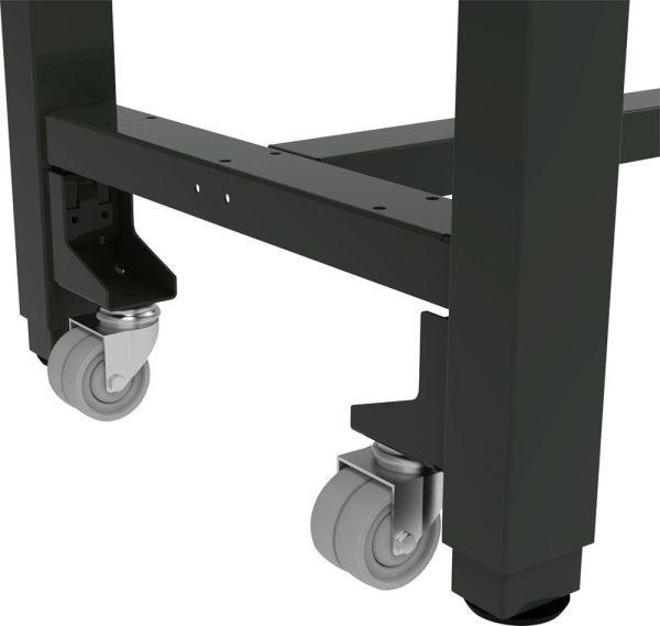Rollensatz Quattro 4 x Gummi-Lenkrollen Ø 75mm, ohne Feststeller schwarz NCS S 9000-N Produktbild img2 L