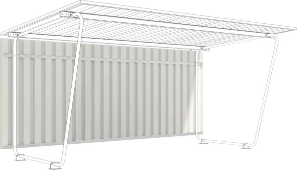 Rückwand Grundfeld aus Polyester RAL 9002 grauweiß für Überdachung Mod. Siegen Produktbild img1 L