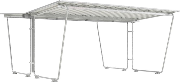 Überdachung Mod. Siegen B4300xT4660xH2250 mm RAL 9002 grauweiß Grundfeld zweiseitig Produktbild img1 L