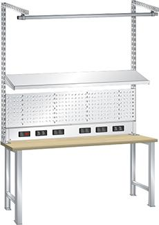 Aufbau für Werkbank RAL 7035 B1500xH1590mm Typ DE/Schutzkontakt Produktbild img1 L