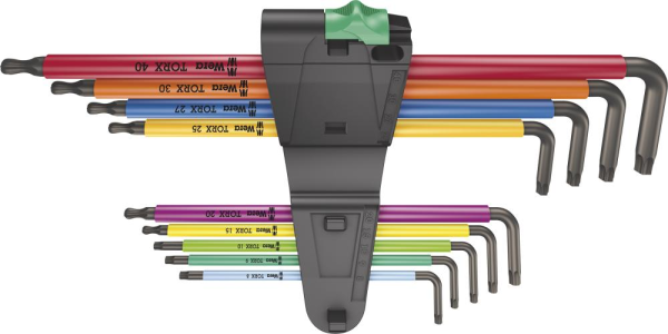Winkelschraubendreher- Satz lang 9-teilig T8-T40 Kugelkopf Color Wera Produktbild img2 L