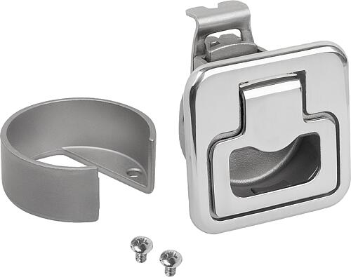 KIPP Schnappverschlüsse Edelstahl mit Bowdenzuganbindung und Griff, klappbar, Form B Produktbild img1 L