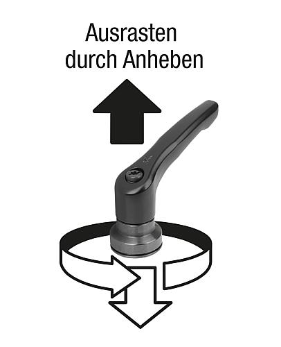 KIPP Klemmhebel Zink mit Außengewinde und Spannkraftverstärker, strukturmatt Produktbild img3 L