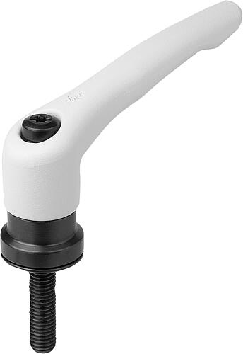 KIPP Klemmhebel Zink mit Außengewinde und Spannkraftverstärker, strukturmatt Produktbild img1 L