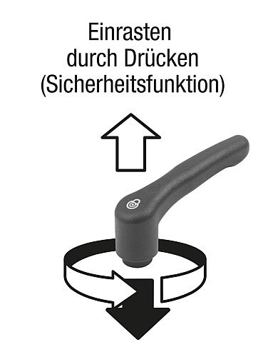 KIPP Klemmhebel Kunststoff mit Innengewinde und Sicherheitsfunktion, Gewindeeinsatz Edelstahl Produktbild img3 L