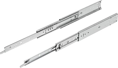 KIPP Teleskopschienen Stahl für Seitenmontage, Überauszug, Tragkraft bis 68 kg Produktbild img1 L