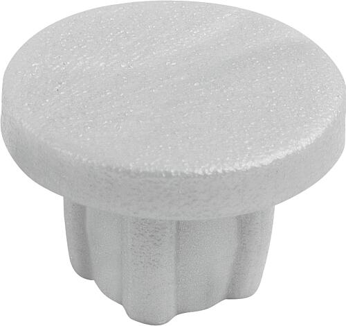 ABDECKSTOPFEN FÜR SCHARNIER, FÜR ALUMINIUMPROFILE, D=6,15, KUNSTSTOFF WEIßALUMINIUM GEPRÄGT Produktbild img1 L