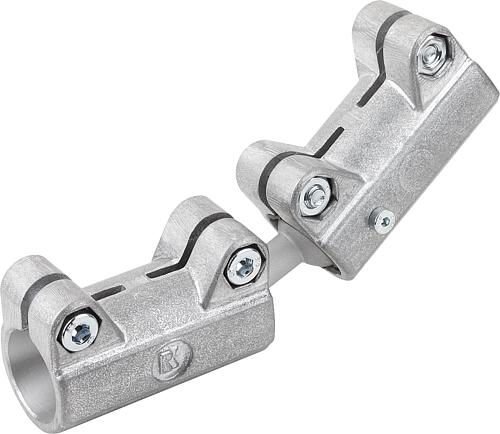 ROHRVERBINDER GERADE, FÜR RUNDROHRE, A=30,1, L=184, MIT DOPPELKUGELGELENK, ALUMINIUM GLEITGESCHLIFFEN, KOMP:STAHL Produktbild img1 L