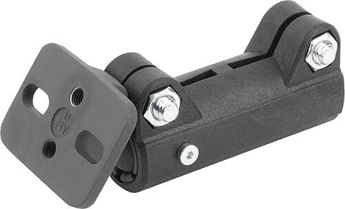ROHRVERBINDER GERADE, FÜR RUNDROHRE, A=18,1, L=86, MIT KUGELGELENK, THERMOPLAST, KOMP:STAHL VERZINKT Produktbild img1 L