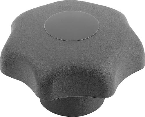 STERNGRIFF ANTIBAKTERIELL DIN6336 D=M08, D1=40, H=25, FORM:K, THERMOPLAST GRAU RAL7015, KOMP:EDELSTAHL Produktbild img1 L